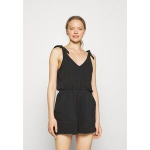 Aerie Black Tie Shoulder Romper Shortsalls Womens XS